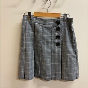 Gray Plaid A-Line Skirt